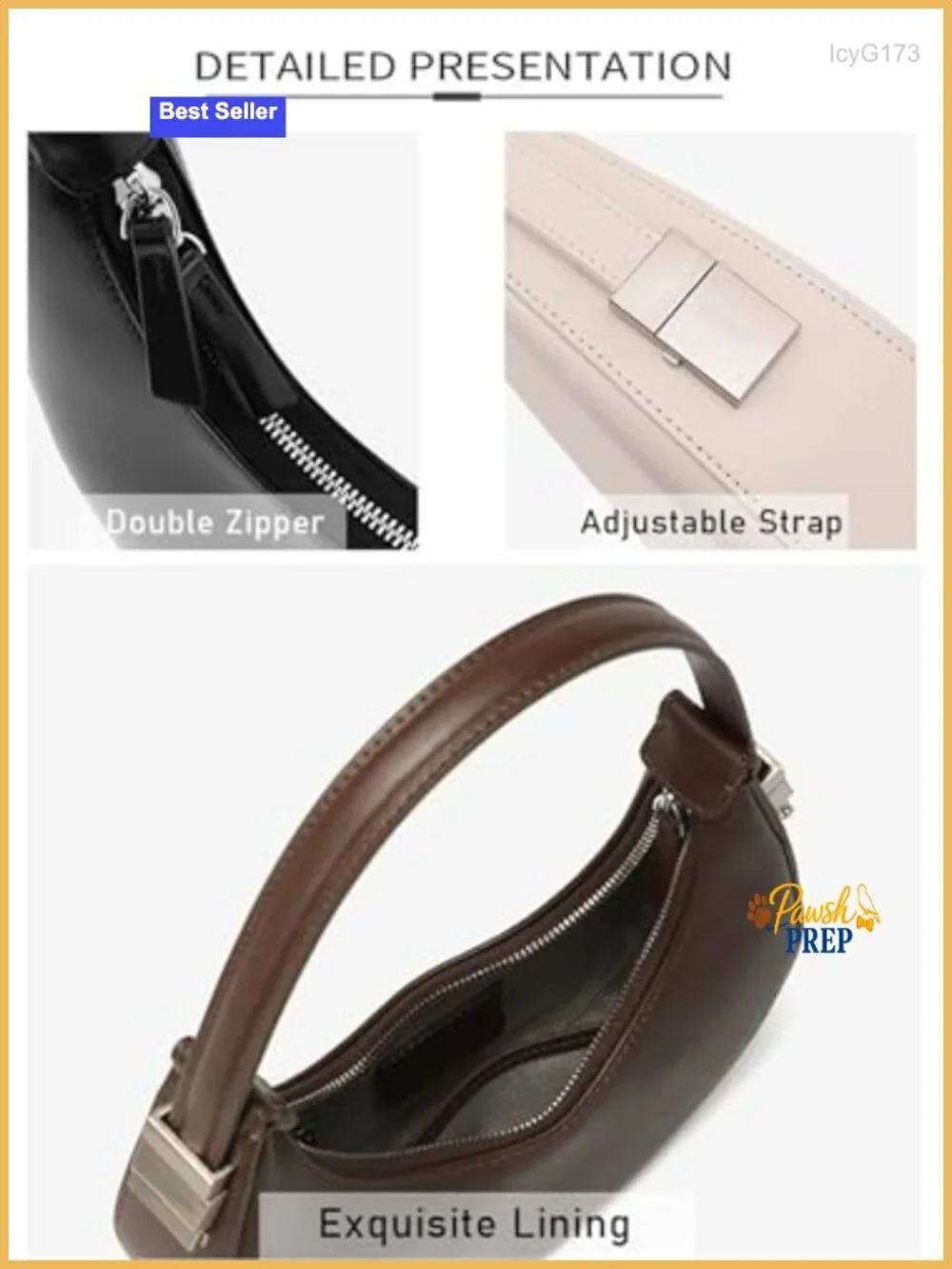 Trendy Small Purse for Women PU Leather Hobo Handbag Double Zipper Clutch